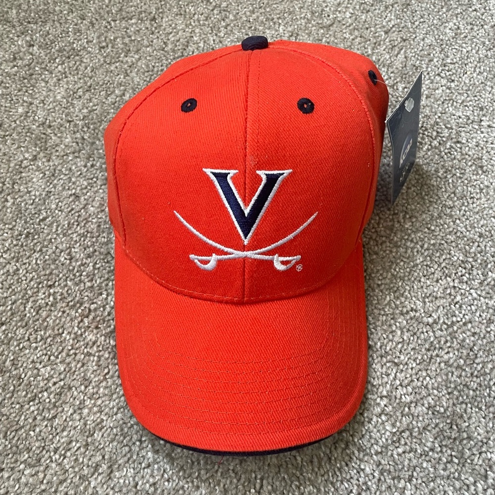 NCAA Bright Orange Baseball Cap with Navy Tag